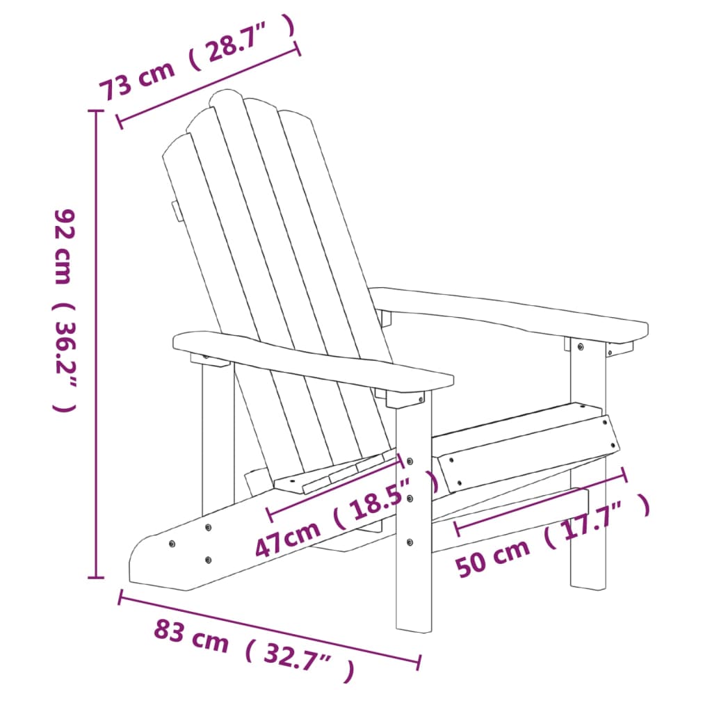 Adirondack-Gartenstuhl HDPE Weiß