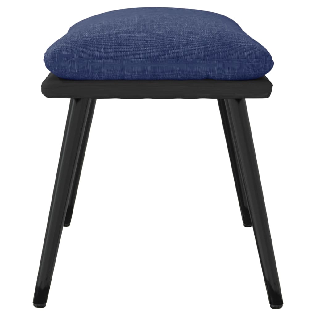 Fußhocker Blau 45x29,5x35 cm Stoff und Kunstleder