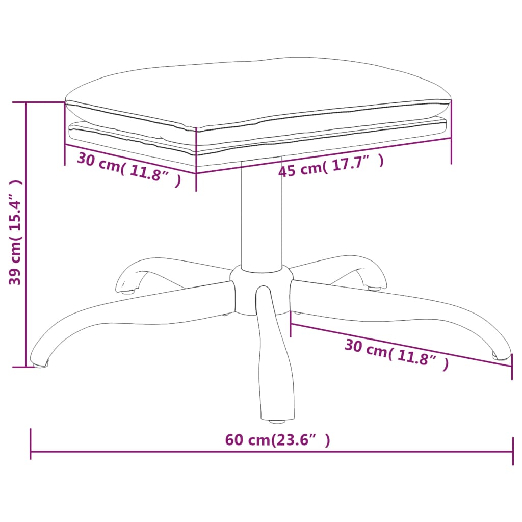 Fußhocker Braun 60x60x36 cm Mikrofasergewebe