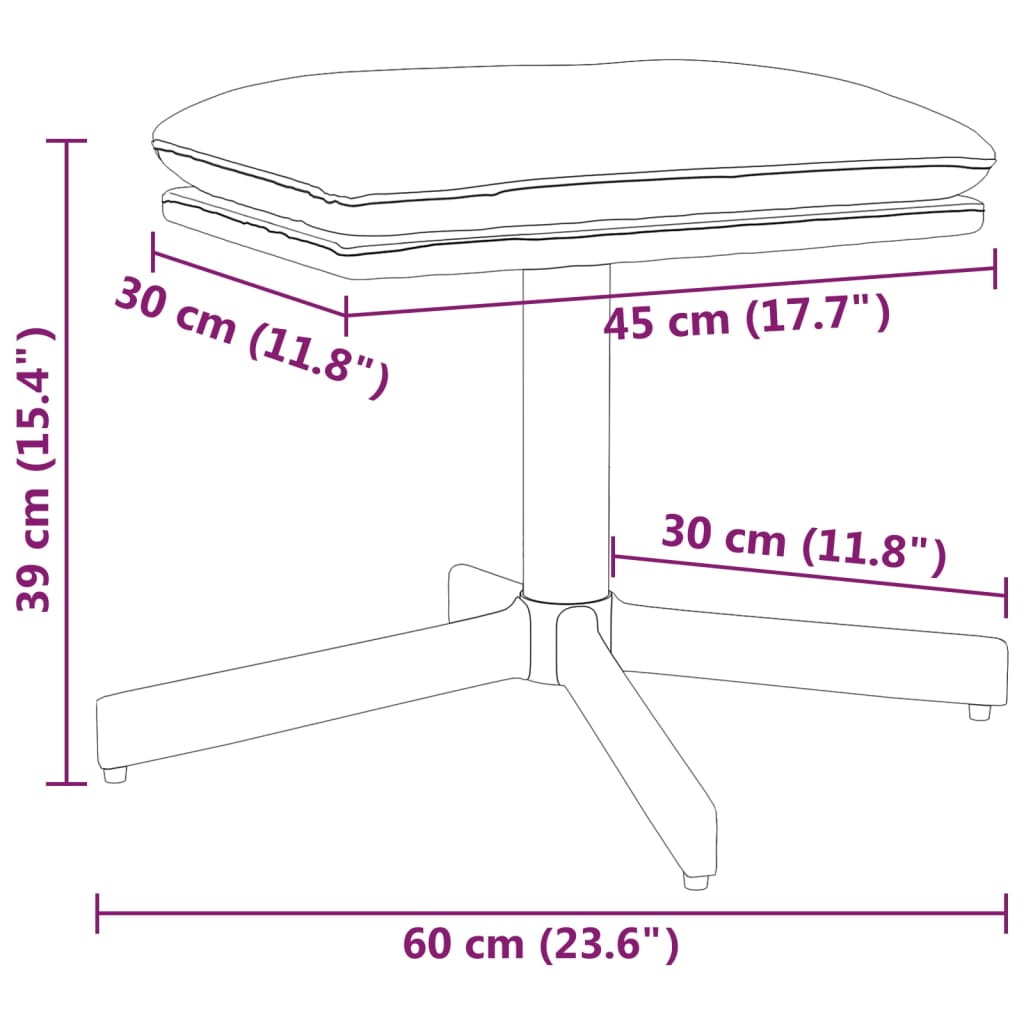 Fußhocker Hellgrau 60x60x36 cm Samt