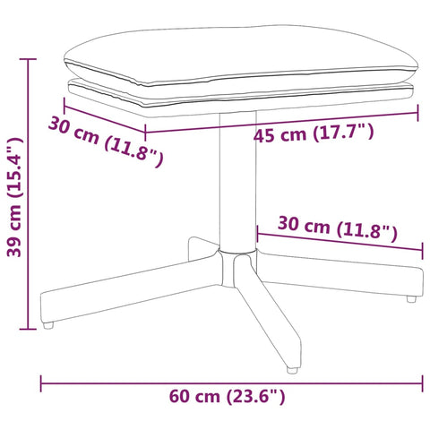 Fußhocker Cremeweiß 60x60x36 cm Samt