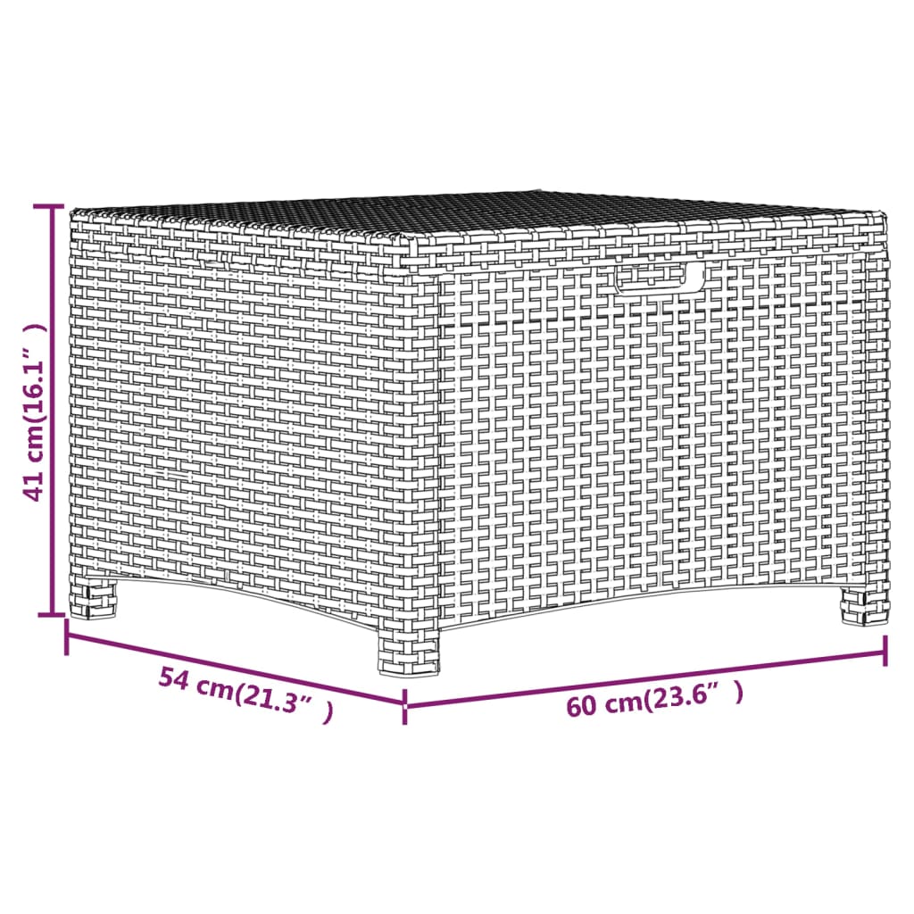 Garten-Aufbewahrungsbox 60x54x41 cm PP Rattan Braun