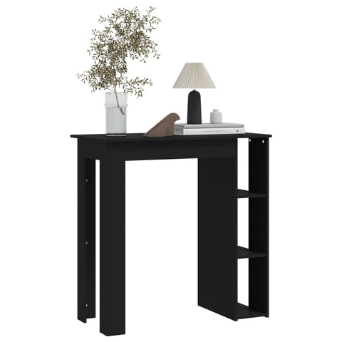 Bartisch mit Regal Schwarz 102x50x103,5 cm Holzwerkstoff