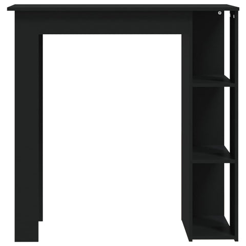 Bartisch mit Regal Schwarz 102x50x103,5 cm Holzwerkstoff