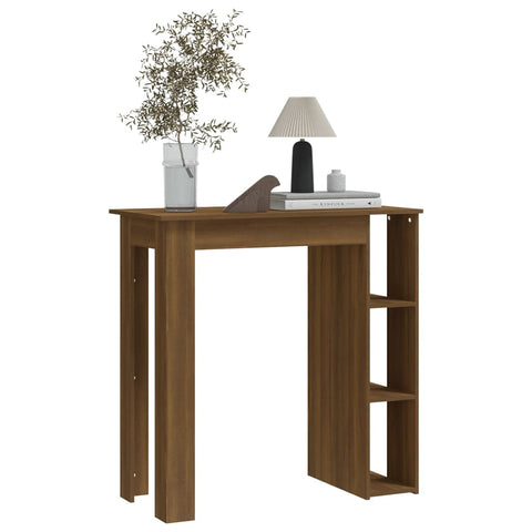 Bartisch mit Regal Braun Eiche 102x50x103,5 cm Holzwerkstoff