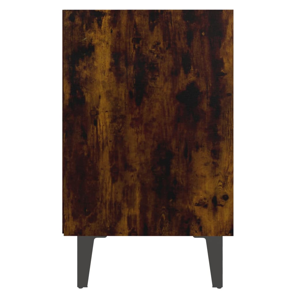 Nachttisch mit Metallbeinen Räuchereiche 40x30x50 cm