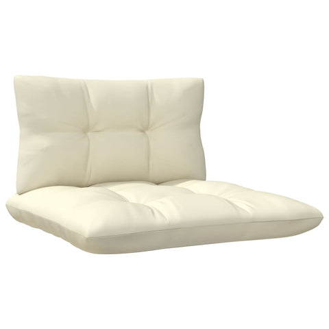 2-Sitzer-Gartensofa mit Creme Kissen Massivholz Kiefer