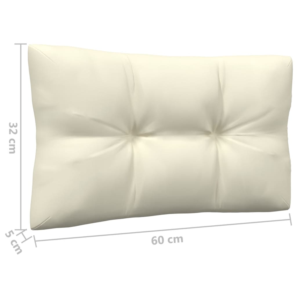 4-Sitzer-Gartensofa mit Creme Kissen Massivholz Kiefer