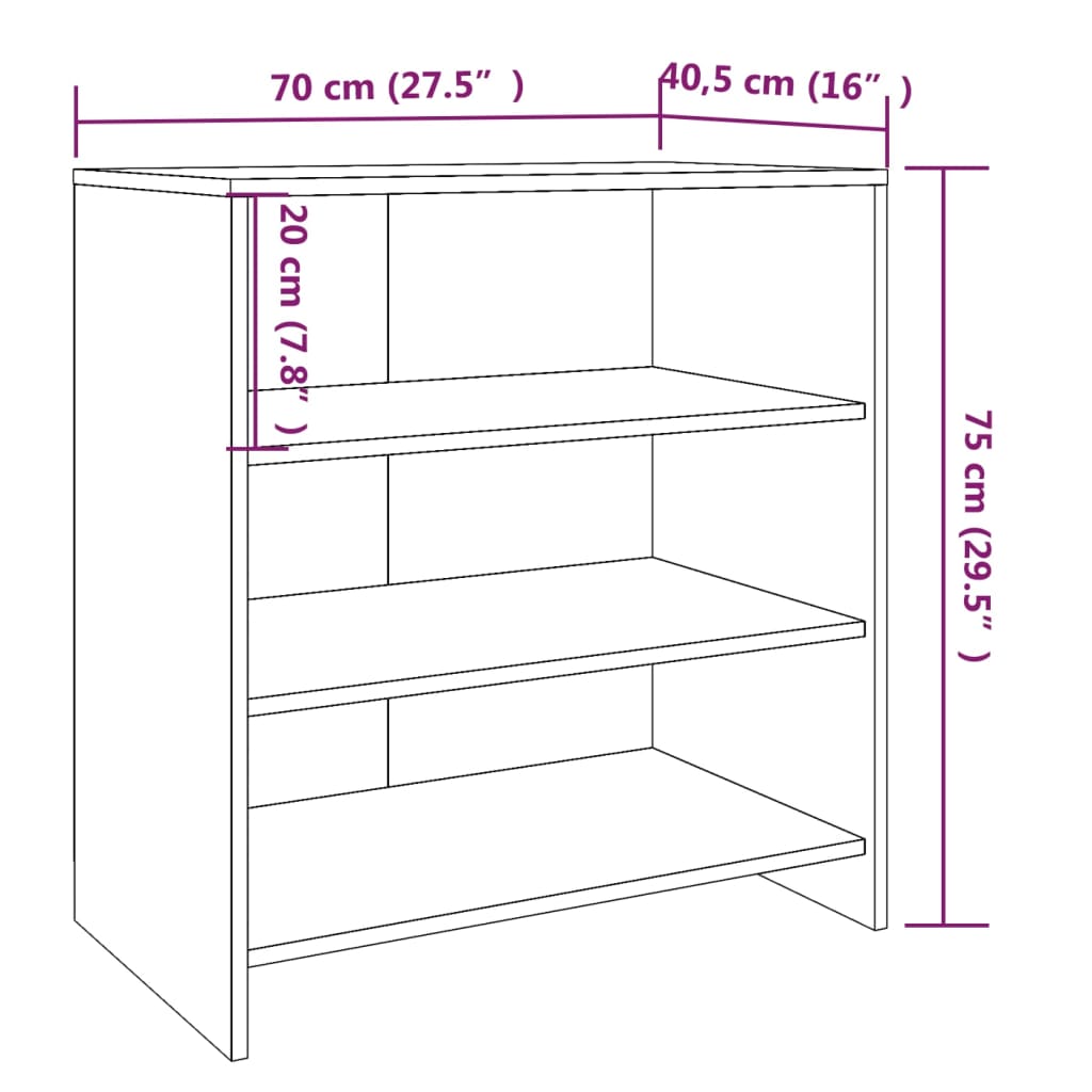 3-tlg. Sideboard Grau Sonoma Holzwerkstoff