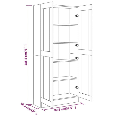 Badezimmerschrank Grau Sonoma 82,5x30,5x185,5 cm Holzwerkstoff