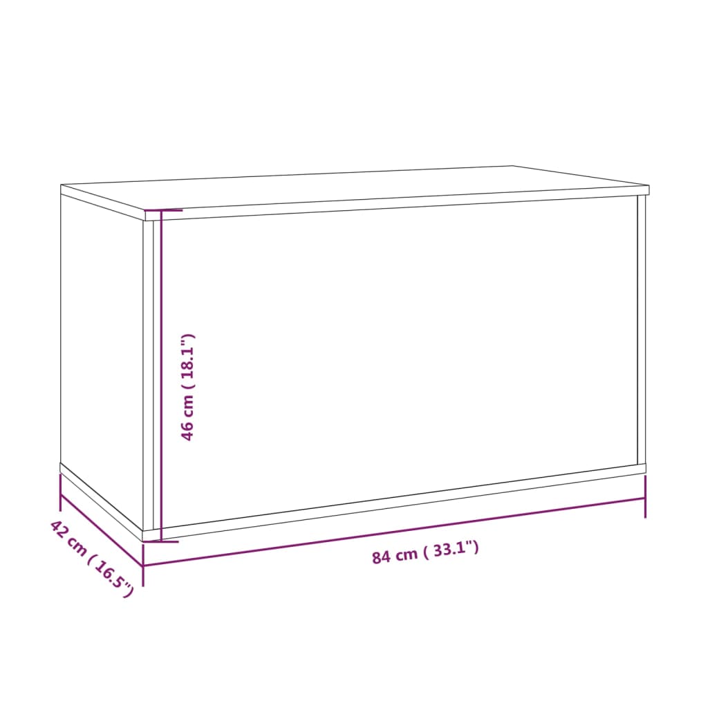 Aufbewahrungstruhe Braun Eichen-Optik 84x42x46 cm Holzwerkstoff