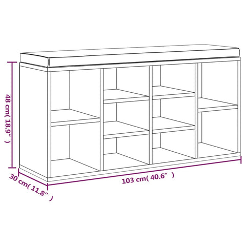 Schuhbank Schwarz 103x30x48 cm Holzwerkstoff