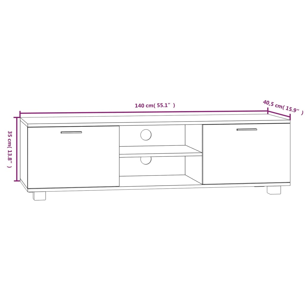 TV-Schrank Räuchereiche 140x40,5x35 cm Holzwerkstoff