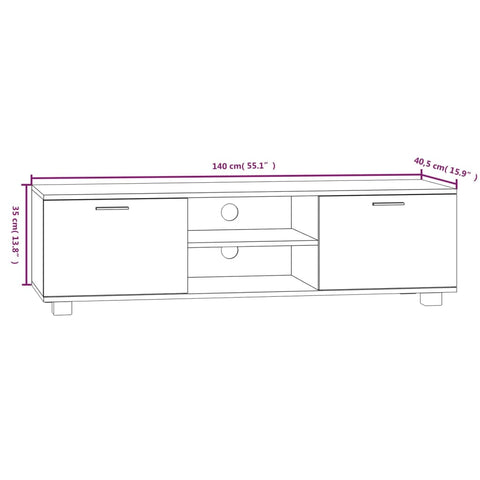 TV-Schrank Räuchereiche 140x40,5x35 cm Holzwerkstoff