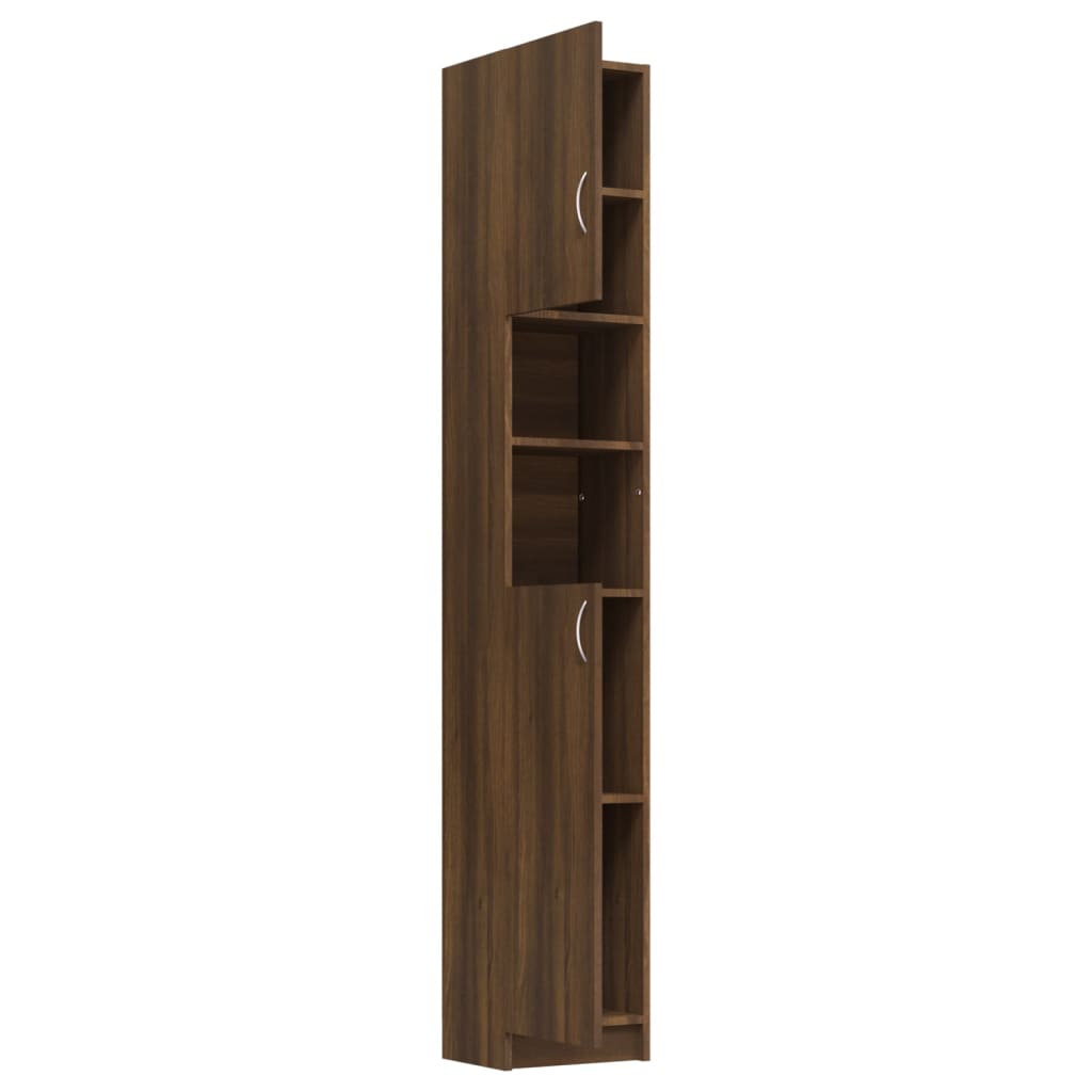 Badezimmerschrank Braun Eiche 32x25,5x190 cm Holzwerkstoff