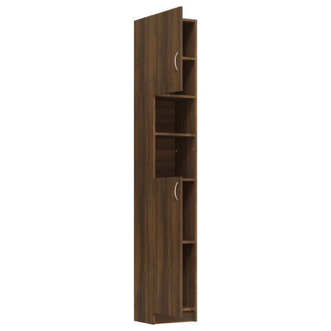 Badezimmerschrank Braun Eiche 32x25,5x190 cm Holzwerkstoff