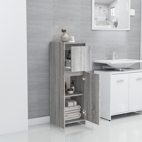 Badschrank Grau Sonoma 30x30x95 cm Holzwerkstoff