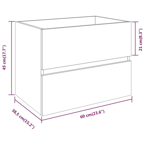 Waschbeckenschrank Räuchereiche 60x38,5x45 cm Holzwerkstoff