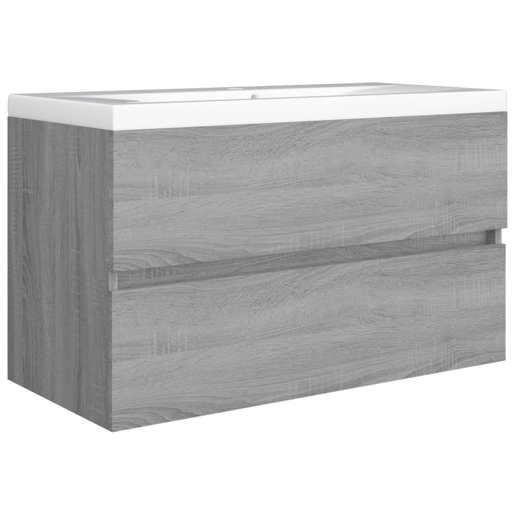 Waschbeckenunterschrank Grau Sonoma 80x38,5x45 cm Holzwerkstoff