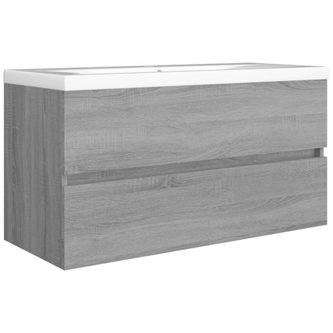 Waschbeckenunterschrank Grau Sonoma 90x38,5x45 cm Holzwerkstoff