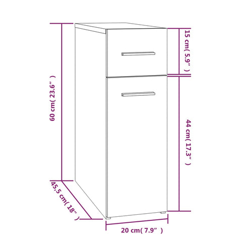 Apothekerschrank Räuchereiche 20x45,5x60 cm Holzwerkstoff