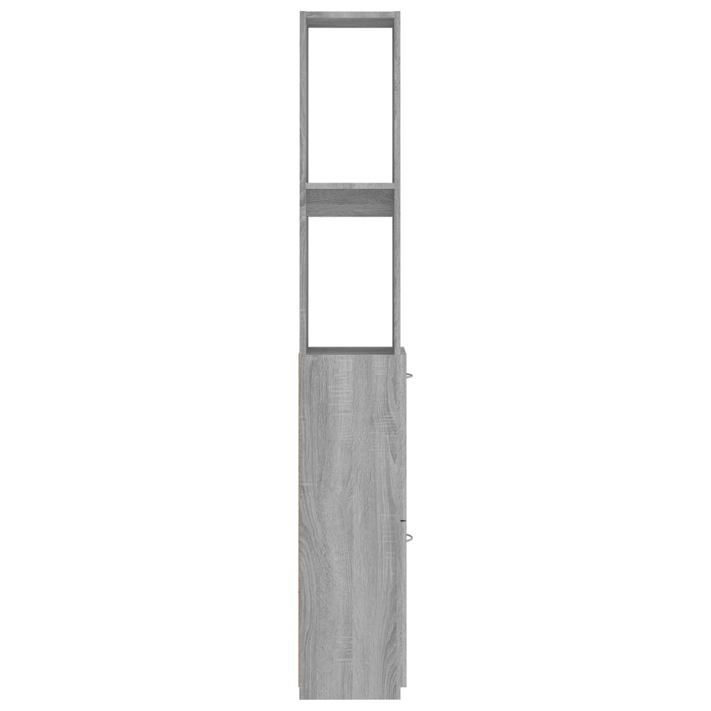 Badschrank Grau Sonoma 25x26,5x170 cm Holzwerkstoff