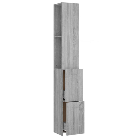 Badschrank Grau Sonoma 25x26,5x170 cm Holzwerkstoff