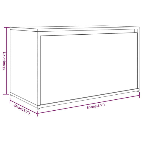 Flurbank 80x40x45 cm Räuchereiche Holzwerkstoff