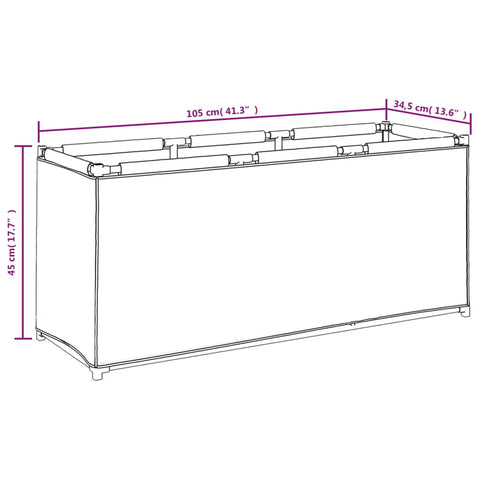 Aufbewahrungsbox Grau 105x34,5x45 cm Stoff