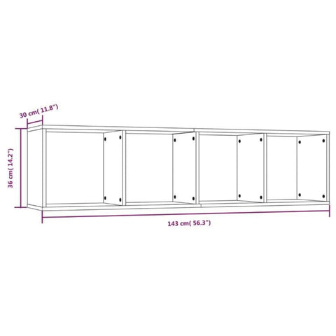 Bücherschrank/TV-Schrank Eichen-Optik 143x30x36cm Holzwerkstoff