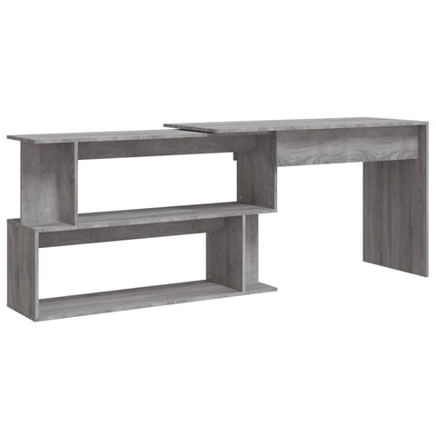 Eckschreibtisch Grau Sonoma 200x50x76 cm Holzwerkstoff