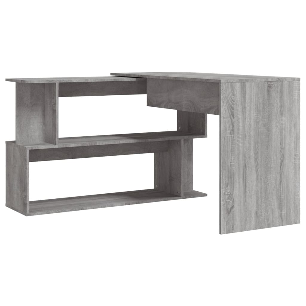 Eckschreibtisch Grau Sonoma 200x50x76 cm Holzwerkstoff