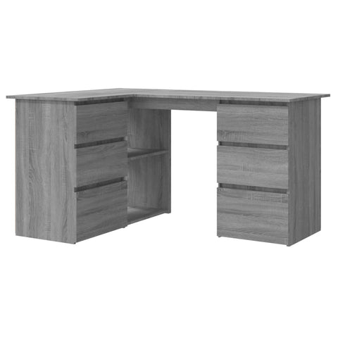 Eckschreibtisch Grau Sonoma 145x100x76 cm Holzwerkstoff