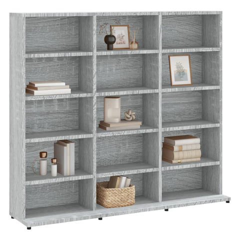 CD-Regal Grau Sonoma 102x23x89,5 cm Holzwerkstoff