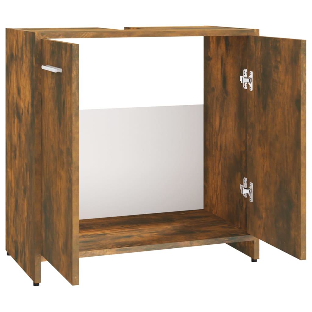 Badschrank Räuchereiche 60x33x60 cm Holzwerkstoff