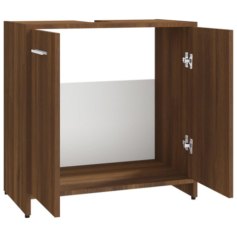 Badezimmerschrank Braun Eichen-Optik 60x33x60 cm Holzwerkstoff