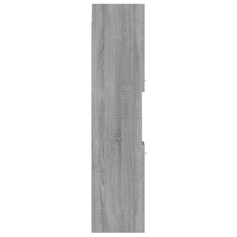 Badezimmerschrank Grau Sonoma 30x30x130 cm Holzwerkstoff