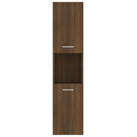 Badezimmerschrank Braun Eichen-Optik 30x30x130 cm Holzwerkstoff