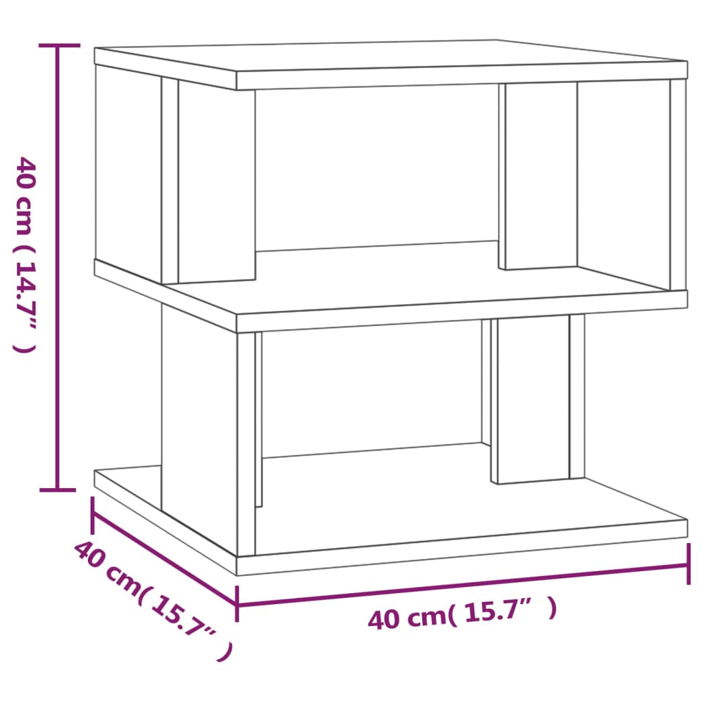 Beistelltisch Grau Sonoma 40x40x40 cm Holzwerkstoff