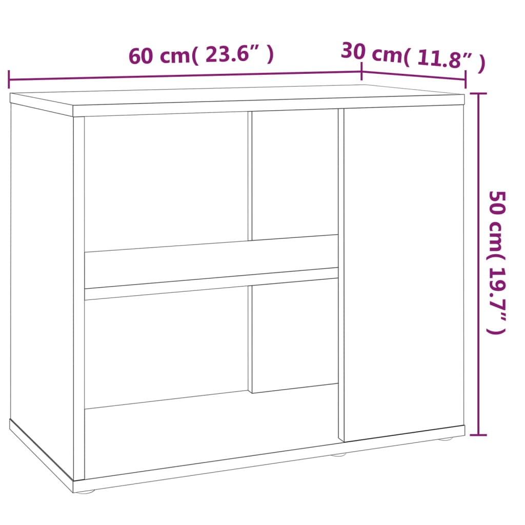 Beistelltisch Grau Sonoma 60x30x50 cm Holzwerkstoff