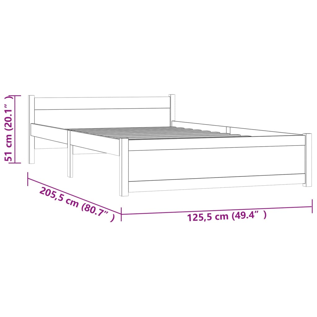 Massivholzbett ohne Matratze 120x200 cm