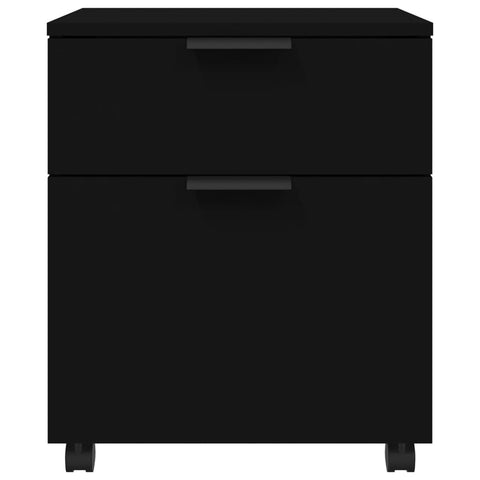 Mobiler Aktenschrank mit Rollen Schwarz 45x38x54 cm