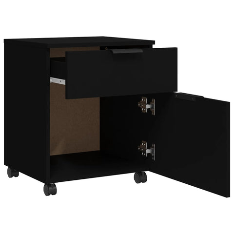 Mobiler Aktenschrank mit Rollen Schwarz 45x38x54 cm