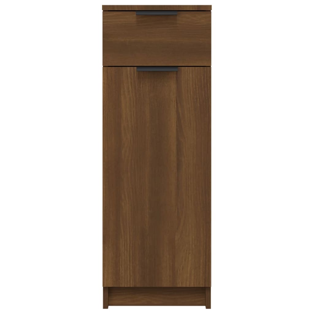 Badschrank Braun Eichen-Optik 32x34x90 cm Holzwerkstoff