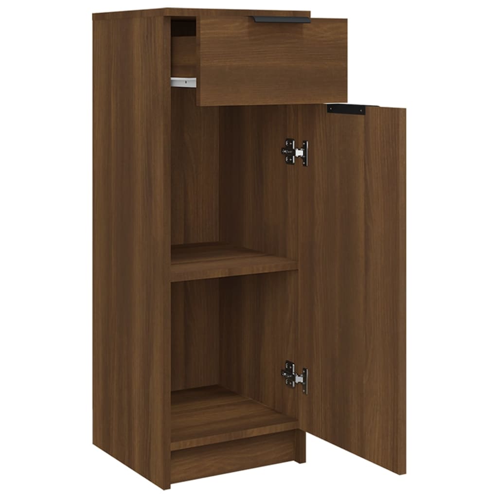 Badschrank Braun Eichen-Optik 32x34x90 cm Holzwerkstoff