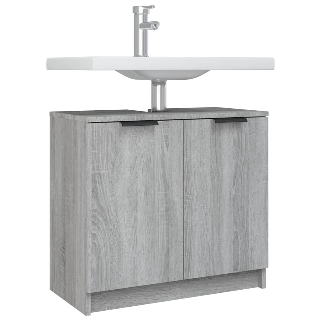 Badschrank Grau Sonoma 64,5x33,5x59 cm Holzwerkstoff