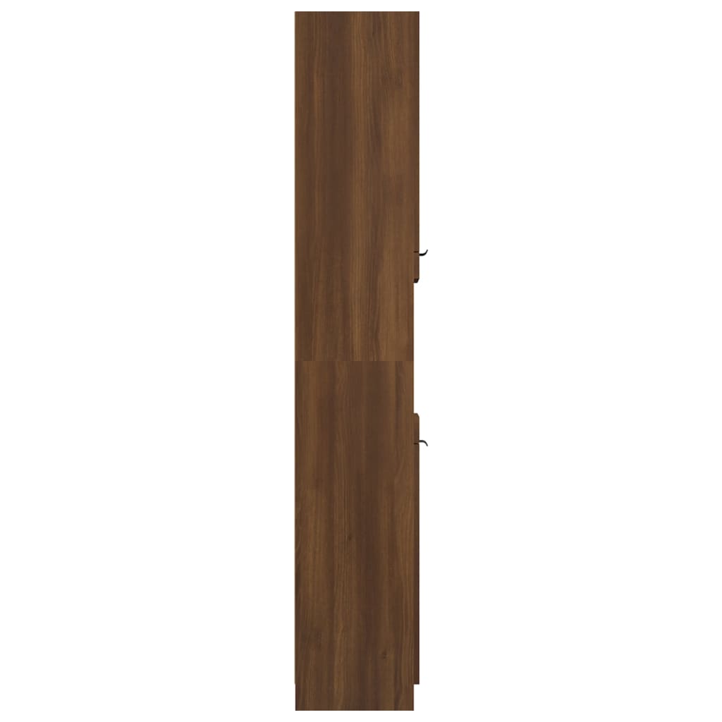 Badschrank Braun Eichen-Optik 32x34x188,5 cm Holzwerkstoff