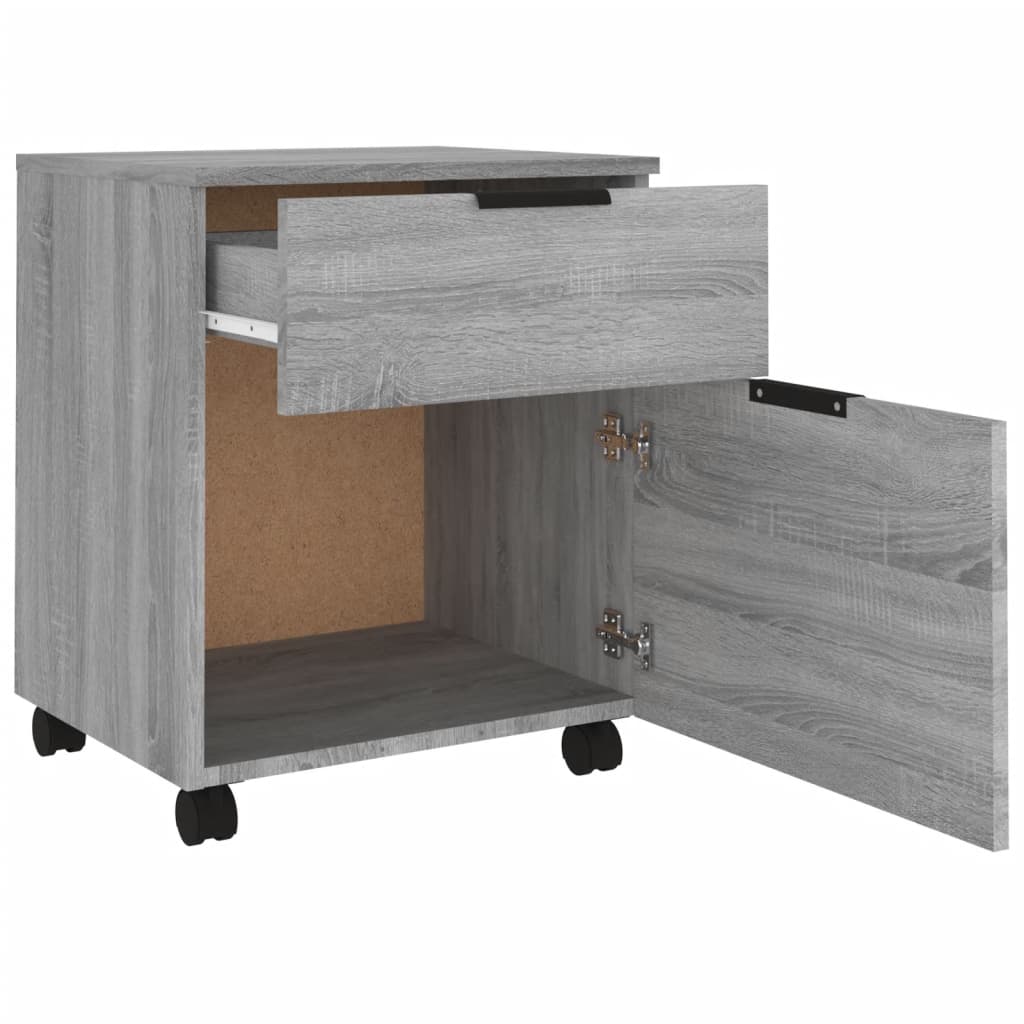 Mobiler Aktenschrank mit Rollen Grau Sonoma 45x38x54 cm