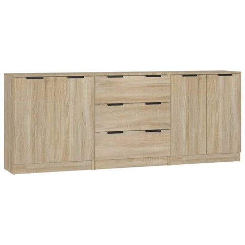 3-tlg. Sideboard Sonoma Eiche-Optik Holzwerkstoff