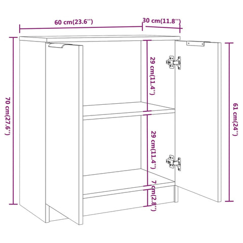 3-tlg. Sideboard Sonoma Eiche-Optik Holzwerkstoff